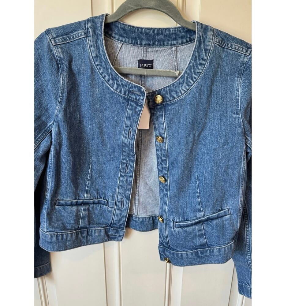 J.CREW NWT Louisa Denim Lady Jacket Size 4 Myrtle Navy Wash - Picture 8 of 8